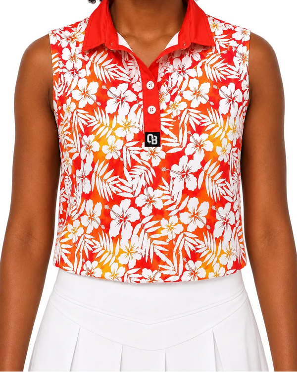 Citrus Bloom Ladies Sleeveless Golf Polo
