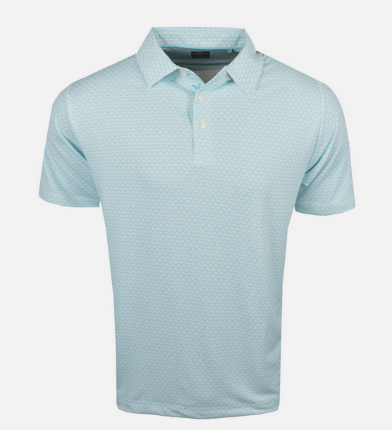 Chevron Foulard Print Stretch Polo Style#CGKSE0P1