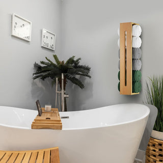 Wooden Towel Rack for Bathroom Wall Mounted