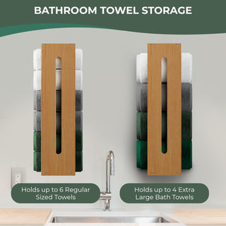 Wooden Towel Rack for Bathroom Wall Mounted