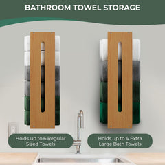 Wooden Towel Rack for Bathroom Wall Mounted