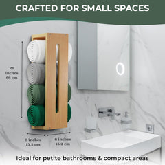 Wooden Towel Rack for Bathroom Wall Mounted