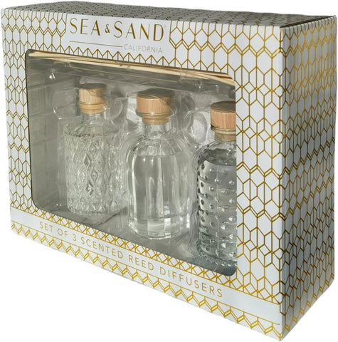 Sand + Fog Reed Diffuser Set, 3-pieces -Clear