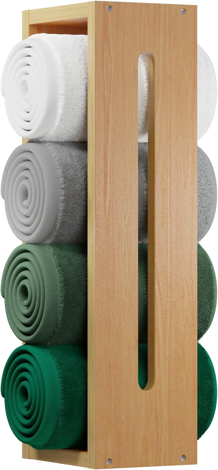 Wooden Towel Rack for Bathroom Wall Mounted