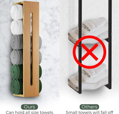Wooden Towel Rack for Bathroom Wall Mounted