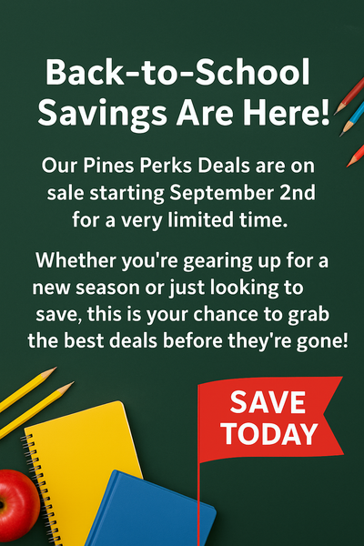 Back to School Pines Golf Perks