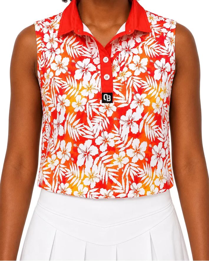 Citrus Bloom Ladies Sleeveless Golf Polo