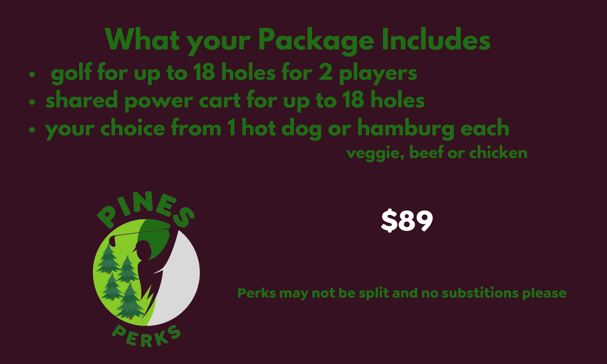 Golf Perk with Dogs or Burgers