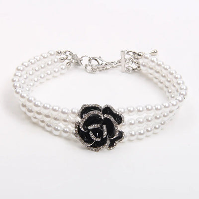 Midnight Rose Dog Necklace | Formal Dog Jewelry Collar