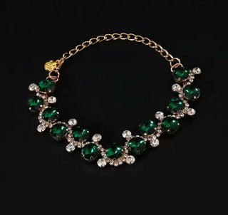 Emerald Dog Necklace – Luxury Rhinestone Pet Necklace