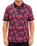 Jungle Pink Mens Golf Polo