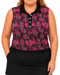 Jungle Pink Ladies Sleeveless Golf Polo