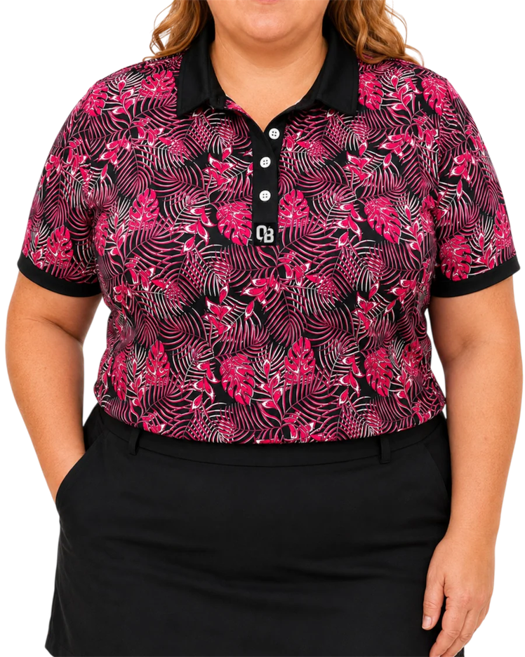 Jungle Pink Ladies Golf Polo