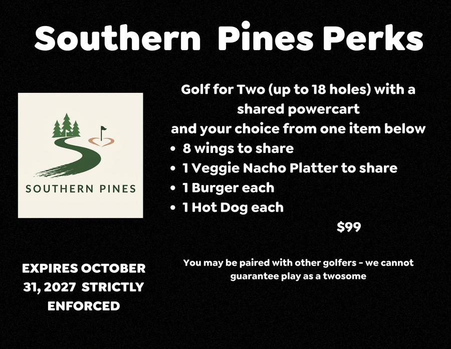 Buy Pines Perk - Golf for 2 with Food Options