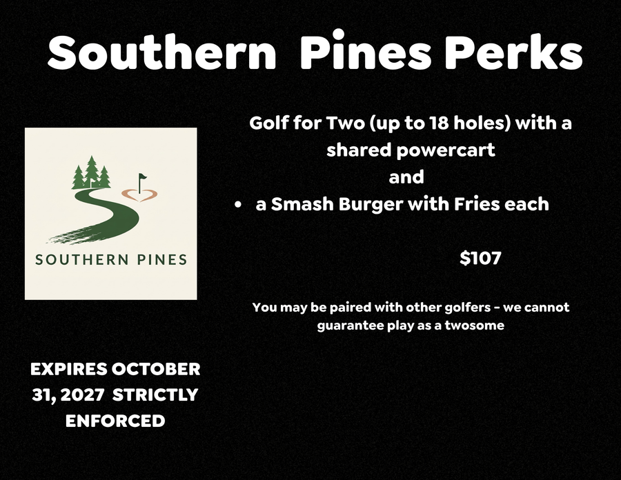 Buy Pines Perk - $107 Golf for 2 with Smash Burgers