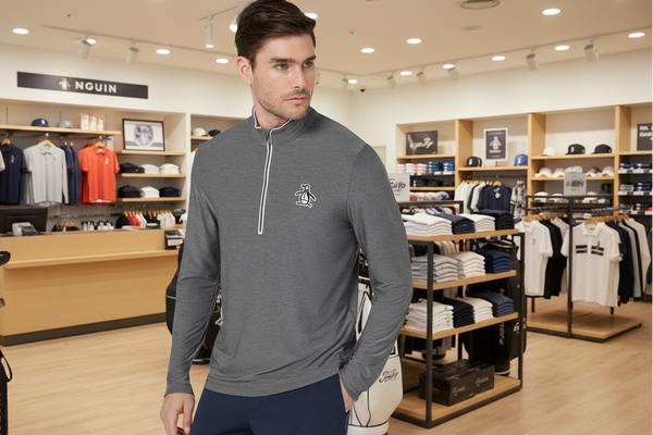 Penguin Mens Long Sleeve Quarter Zip Tehnical Pullover