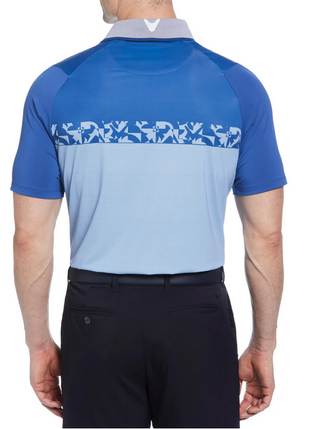 Oxford Floral Block Print Polo   Style#  CGKSF083