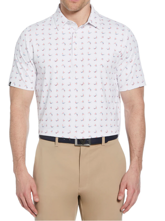 Abstract Swing Chevron Print Polo