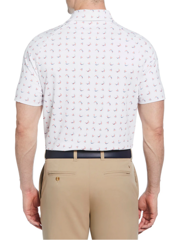 Abstract Swing Chevron Print Polo