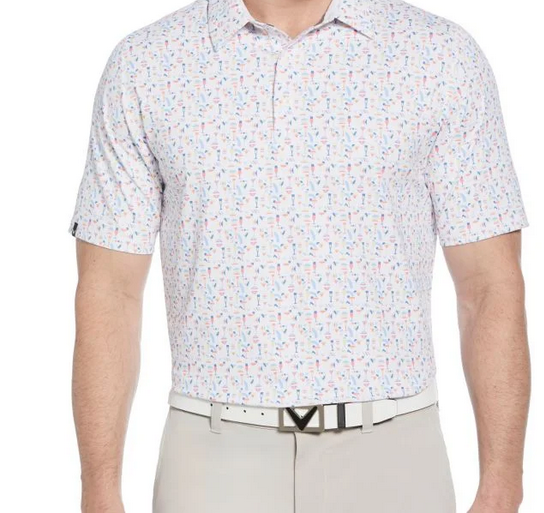 Cocktail Print Performance Polo   Style#CGKSF064