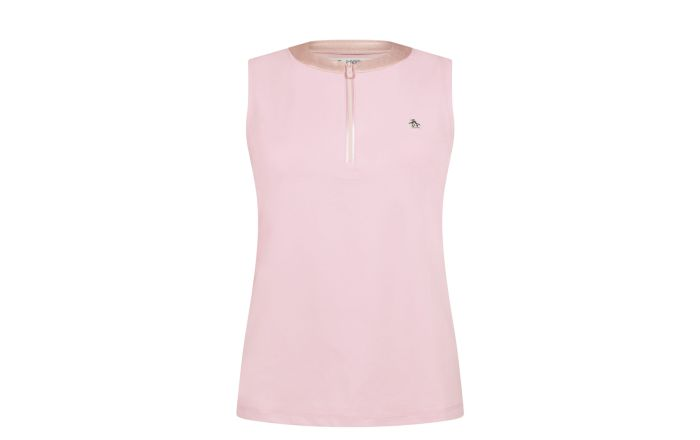 Metallic Mock Neck Sleeveless Top