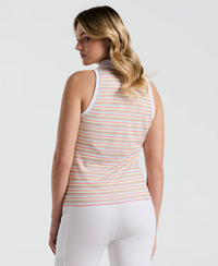 Ribbed Fine Line Stripe Sleeveless Top