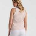 Ribbed Fine Line Stripe Sleeveless Polo