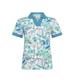 Palm Springs Short Sleeve Print Top   Style #OGKSF049