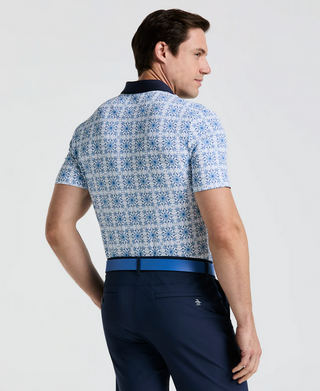 Cocktail Windowpane Print Golf Polo   Style #OGKSF026