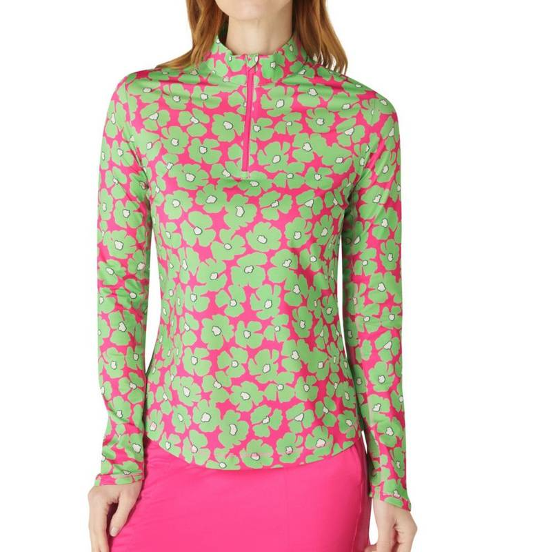 Sun Protection Floral Printed Long Sleeve Top    Style #CGKSF200