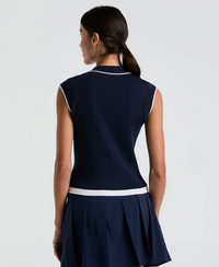 Waist Length Sleeveless Sweater Top