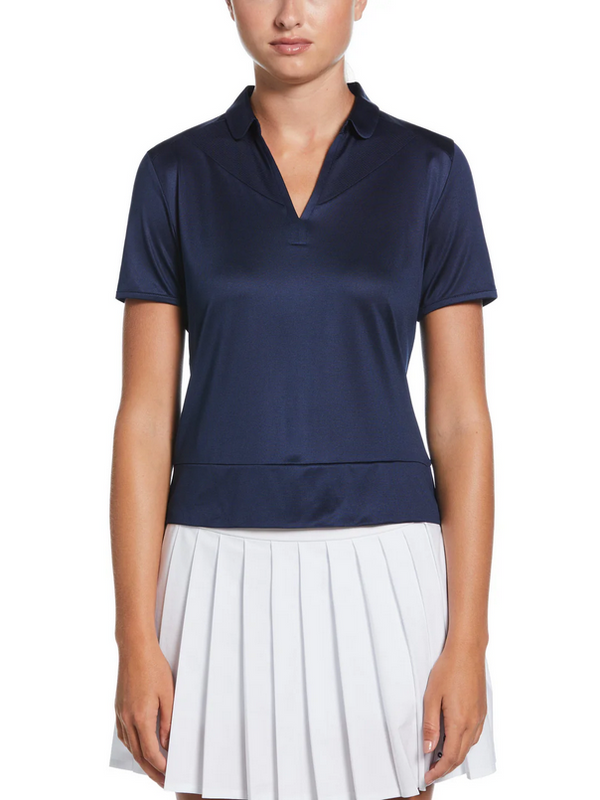 **Waist Length Short Sleeve with Mesh Insert Top