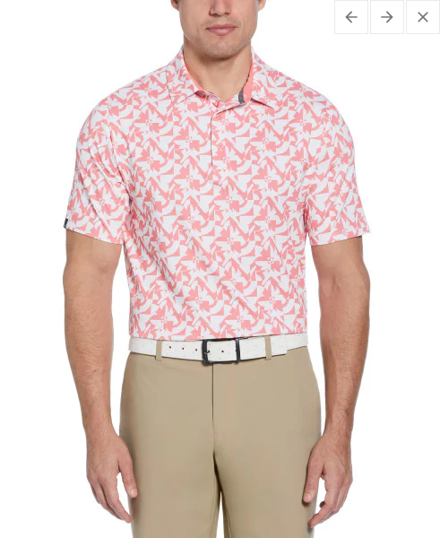 Layered Floral Print Polo