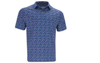 Cocktail Print Performance Polo   Style#CGKSF064