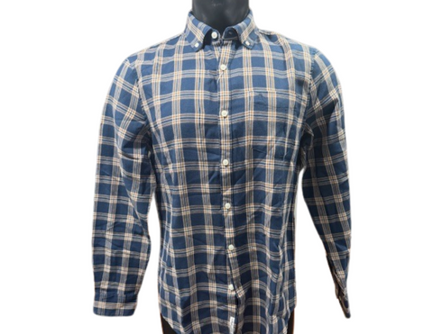 Blue Plaid Long Sleeve Button Shirt Flannel