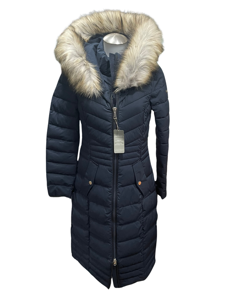 Ladies Faux Hood Puffer Full Length Jacket  (CT214210)