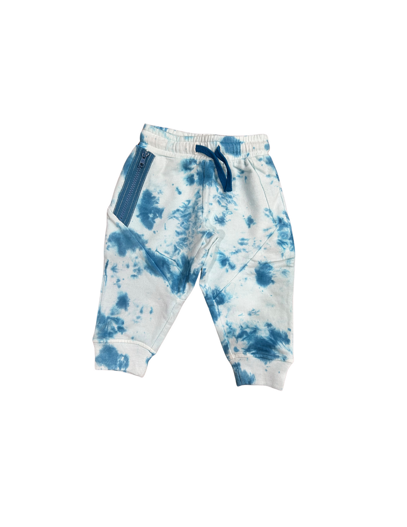 Sweat Zipper Legging - Tie Dye Blue