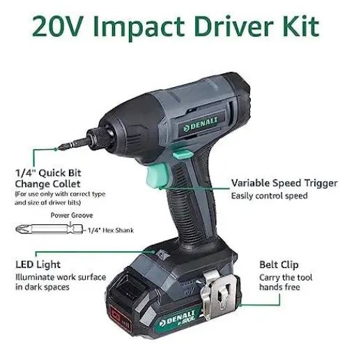 Denali by SKIL 20V Cordless Impact Driver Kit