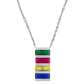 HBC Sterling Stripe Crystal Pendant Necklace