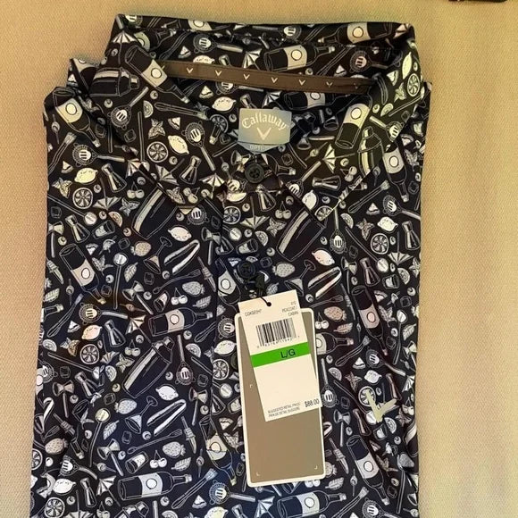 Men's All Over Tropical Print Polo Shirt